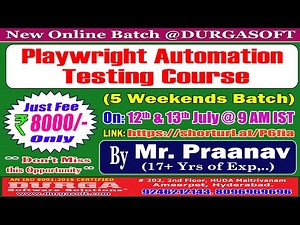 Playwright Automation Testing Course Online Training @ DURGASOFT