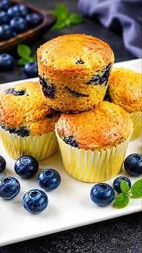 Soft & Moist Eggless Blueberry Muffins Recipe 😍