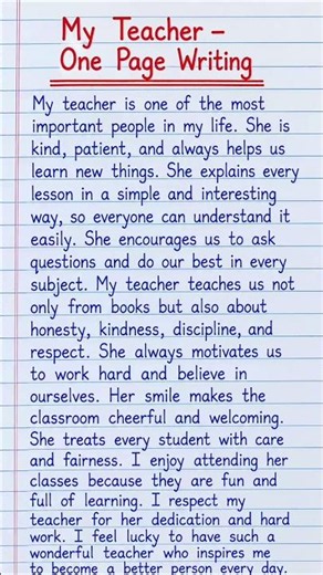 Can You Copy This Page Perfectly? ✍️ My Teacher | One Page Writing
