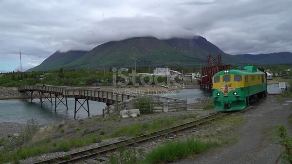 White Pass & Yukon Route Railway Crossing the Canada–US Border from...