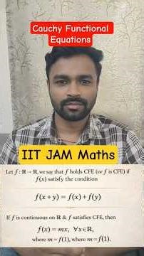 Cauchy Functional Equations | Real Analysis | IIT JAM Maths