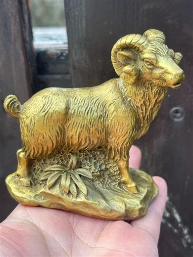 Copper Zodiac Goat Figurine Wealth Prosperity Home Office Desk Collectible - Etsy