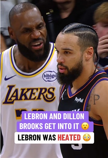 LeBron was assessed a technical foul after having words with Dillon Brooks 👀 #nba #basketball #nbabasketball #lebron #lakers