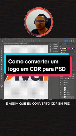 Como converter um arquivo em CDR - CorelDRAW em PSD - Photoshop. #photoshop #designergrafico #phoshoptutorials #dicadephotoshop #arteprovedor #cdrtopsd