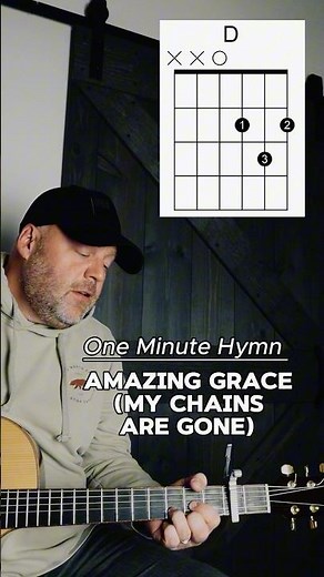 ONE MINUTE HYMN: AMAZING GRACE (MY CHAINS ARE GONE) #learnguitar #lesson #hymn #amazinggrace #shorts