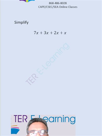 Simplifying algebraic expressions #igsce #csecmaths #terelearning #terrydavid
