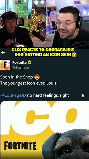 Clix REACTS to CourageJD's dog getting an Icon skin 🤣