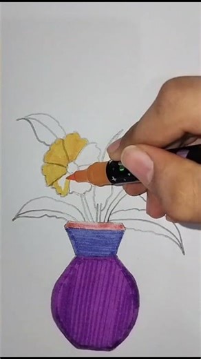 Coloring a Cute Flower Vase