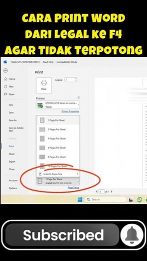 How to Print Word from Legal to F4 So It Doesn't Get Cut Off #shorts