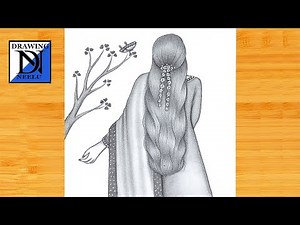 How to draw Backside Girl with Long Hair || Pencil sketch for beginner || Girl drawing || Drawing