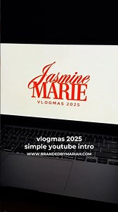 YouTube Intro Design | Vlogmas Simple YouTube Intro | YouTube Intro Ideas | Content Creators