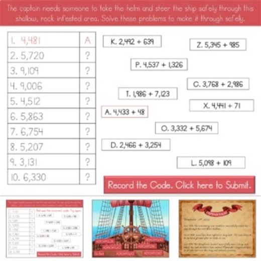 3rd Grade Escape Room Thanksgiving | Double Triple Digit Addition Games Kids