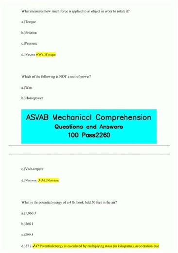 ASVAB Mechanical Comprehension Questions and Answers 100 Pass2260 video
