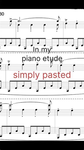 My piano Etude in the score