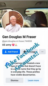 GENERAL DOUGLAS M. FRASER. Retired US Military Veteran. & Public Figure. His identity is stolen by scammers on all the social media platforms and dating sites. This has been occurring for many years. You are NOT talking to any Military General on any social media platform or dating site. They do not talk to random women or have accounts on social media, unless it is a verified account. If you are talking to anyone using his stolen identity, then you are interacting with a fraudulent individual. 