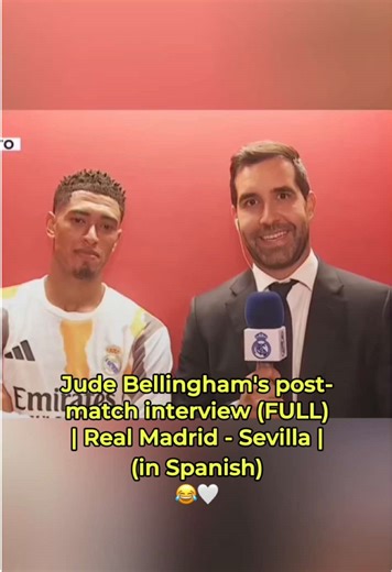 Post-Match interview for RMTV 🎙️(in spanish 🤣🤍) | Real Madrid - Sevilla #judebellingham #realmadrid #bellingham #judebellinghamedit #fypシ゚ jude bellingham #england