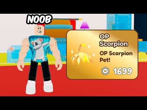 This Exclusive Pet Made Me The STRONGEST as a NOOB in Roblox Strongman Simulator!