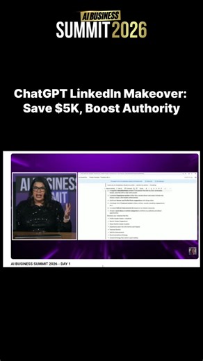 Alicia Lyttle on Instagram: "This is how you save thousands and still show up like a top authority. Instead of paying $2,000–$5,000 for a LinkedIn brand strategist, this clip shows how to use ChatGPT to review and rewrite your entire LinkedIn profile — headline, About section, experience, featured content, and even banner suggestions. We’re live with these tips! Join our AI Business Summit now! Want to rewatch this, keep the prompts, and learn at your own pace? Upgrade to VIP for lifetime access