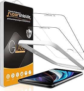(2 Pack) Supershieldz Designed for iPhone SE (2022/2020, 3rd/2nd Generation) / iPhone 8/7 (4.7 Inch) Tempered Glass Screen Protector, Anti Scratch, Bubble Free
