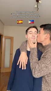 🇵🇭: Don’t mess with my colonizer 🇪🇸😂😂 #filipino #filipinocommunity #spanish #words #Manila #language #Valencia #barcelona #languageexchange #comparison #couplecomedy #couplegoals #couplevideos #couple #couplelife #traveller #Philippines #philippinestravel #spain #challenge #translation #pareja #memes #funnymoments #humor #viral #viralvideos | Dom and Alvaro