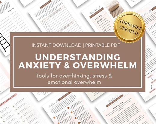 Anxiety Workbook Printable | CBT Anxiety Relief Toolkit | Overthinking & Stress Help | Mental Health Worksheets | Self Care Planner PDF - Etsy