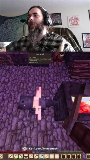 Back to back swishes! #thestreamindemon #Twitch #vintage #story #vintagestory #swish #smithing #Kobe #fromdowntown #meteoric #iron #anvil #hammer
