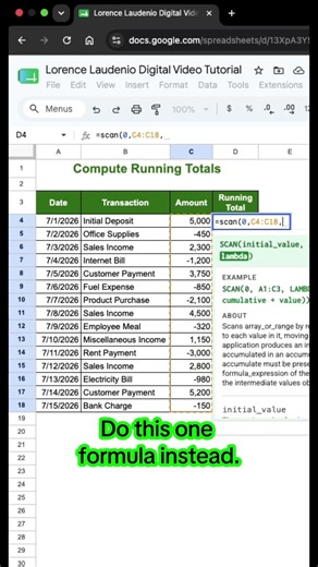 Running totals in Google Sheets? Use SCAN!