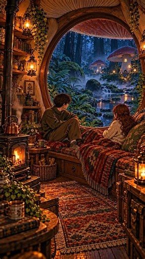 🍄 Cozy Hideaway in an Enchanted Forest #CozyAmbience #ForestAmbience #NatureSounds #MushroomCottage