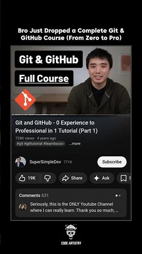 Git & GitHub Full Course: Zero to Pro (Free!) 🚀 #git #github #githublearning #shorts #githubtutorial