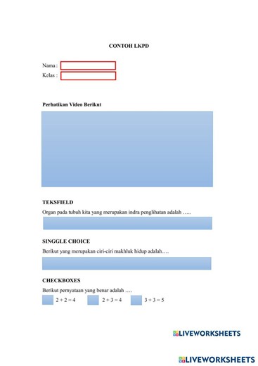 Latihan soal Worksheets