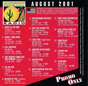 Various - Promo Only Country Radio: August 2001