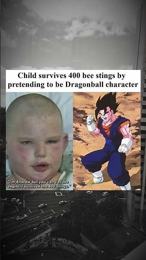 Child survives 400 bee stings by pretending to be dragonball character