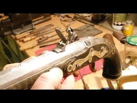Kentucky flintlock pistol build Pt. 30 making and instaling the rear sight