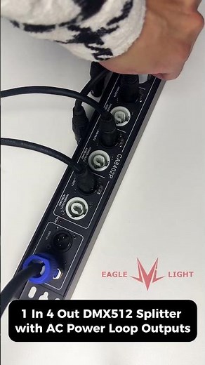 1 In 4 Out DMX512 Splitter with AC Power Loop Outputs