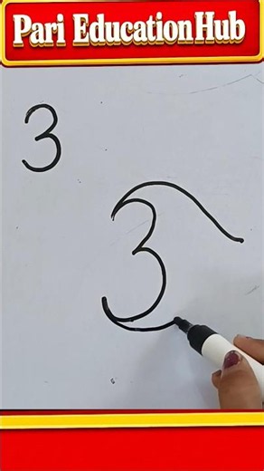 Fish Drawing Trick with Number 3 | Easy & Creative Drawing Idea #shorts