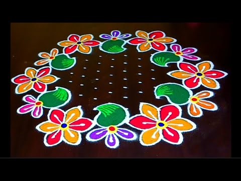 13*7 beautiful dot rangoli 🌹 traditional rangoli 🌹 festival rangoli 🌹 ugadi rangoli 🌹