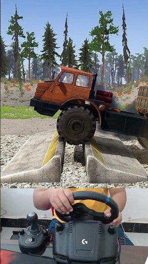 Spintires: MudRunner - Truck vs speed bump easily but their loads are heavy #666 #mudrunner