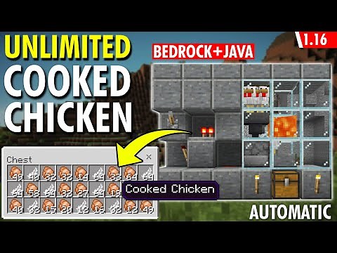 *EASY* Unlimited COOKED CHICKEN Farm (Bedrock + Java) Infinite Food Farm - Minecraft