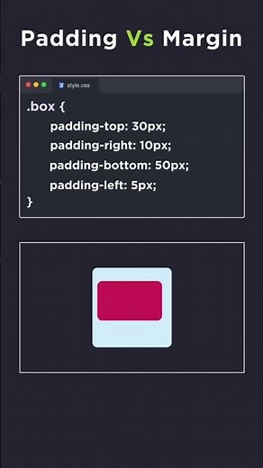 Margin vs Padding with Example CSS Basics Explained #shorts #shorts #ytshorts #css #webdevelopment