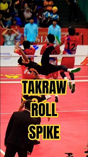 Sepak Takraw Kick Volleyball Roll Spike Malaysia vs South Korea Slow Motion