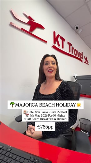 🌴 MAJORCA BEACH HOLIDAY ☀️ Hotel Son Baulo – Ca’n Picafort 📅 4th May 2026 💶 Only €785 per person ✈️ Flights from Cork Included 🧳 Bags & Transfers Included 🏨 Hotel Son Baulo 📍 Ca’n Picafort, Majorca, Balearic Islands, Spain • Twin Room with City View & Balcony • Half Board (Breakfast & Dinner) • Directly on the Beach 🌊 ☀️ Wake up to sea views, stroll straight onto the beach, and enjoy a relaxing Majorcan escape with everything taken care of. ✨ Amazing value beachfront holiday 📩 Book now –