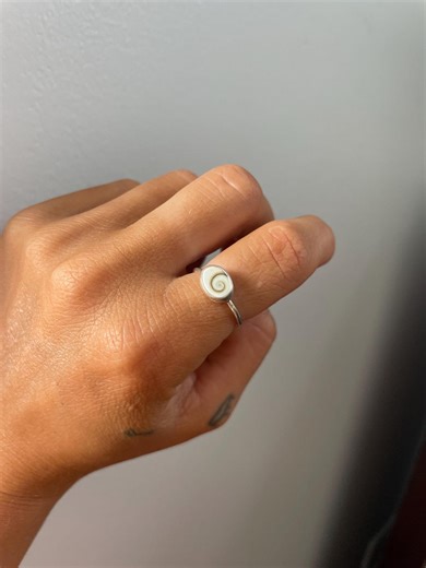 Shiva Shell Cats Eye 925 Sterling Silver Ring - Etsy