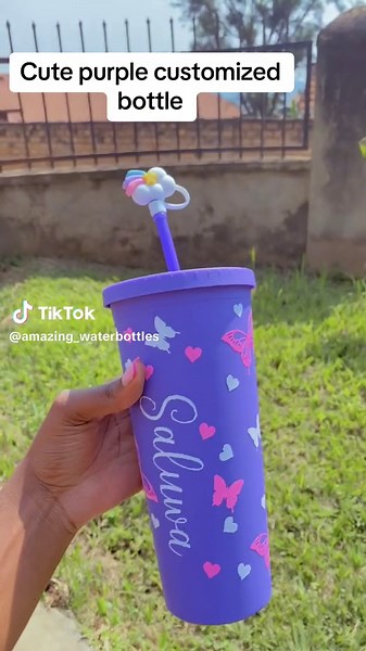 Cute Purple Customized Water Bottle for Special Gifts