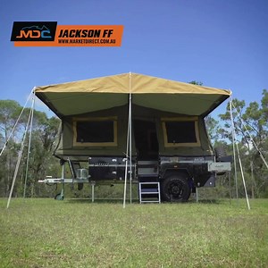 MDC JACKSON FORWARD FOLD CAMPER TRAILER From $95/week* https://www.marketdirect.com.au/product/jackson-ff-offroad-camper-trailer/ ✅ CALL NOW ON 1300 494 494 ✅ 5 BERTH ✅ NATIONWIDE SHOWROOMS ✅ HASSLE FREE FINANCE AVAILABLE^ ✅ EXTENSIVE VIDEO LIBRARY – MASTERCLASS HINTS,TIPS & TUTORIALS ✅ FROM AUSTRALIA'S MOST AWARDED CAMPER TRAILER MANUFACTURER ✅ FREE LIFETIME WARRANTY ON CHASSIS AND DRAWBAR' ✅ TFZ – Timber Free Zone (No Timber) ✅ TOUGHTRAX SUSPENSION ✅ 3rd GENERATION DESIGN WITH PROVEN OFFROAD P
