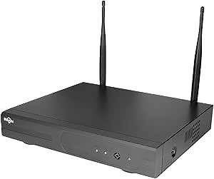 【No HDD】 10CH Full HD Security Network Video Recorder NVR System, Built-in WiFi Router, Supports 10 Cameras, Supports up to 6TB HDD, Work with Hiseeu Wireless Camera