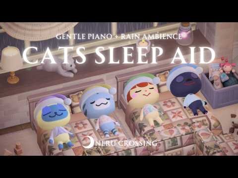[ACNH BGM] Getting Sleepy in a Cat House on a Rainy Night 💤 | Sleep Aid & Healing | Relaxing Piano