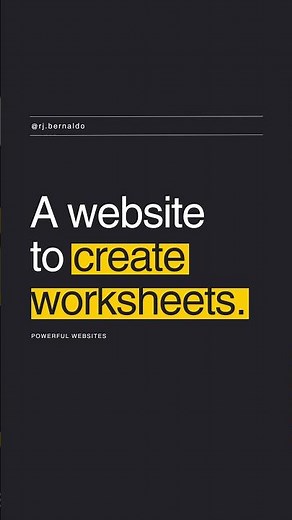A website to create worksheets! Get the spreadsheet here: rjbernaldo.com/free-spreadsheet