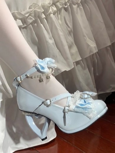 ✨ Hime Lolita – Heart-Shaped PU Heels with Crystal Details ✨ Step into a world of royal elegance with our Hime Lolita PU Heels, designed to bring a touch of princess-like charm to your wardrobe. Featuring heart-shaped heels adorned with crystal heart details and a removable bead chain, these heels are the perfect mix of sweetness, sophistication, and whimsy. Available in 5 enchanting colors, they’re sure to add a magical touch to any outfit! 👠💖 ✨ Black — search “SEDAD-026” on devilinspired.com