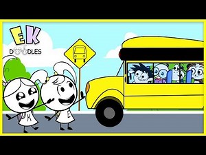 Back to School WHEELS ON THE BUS Nursery Rhyme + Educational Learn Alphabet Song