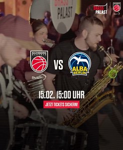 🔥 Am 15.02. wird die BROSE ARENA beben! 🔥 Und das nicht nur, weil kein geringerer Gegner als ALBA Berlin in die Arena kommt! Zum Rückrundenspiel in knapp 2 Wochen kommt BrassPalast zu uns – Blasmusik auf elektronische Beats, der jeden mitreißt! 🎺 Posaunen, Saxophone und Schlagzeug treffen auf Techno, Electro und Dance – live, unverstärkt und mit voller Energie! Sei dabei und spüre, wie Tradition auf Innovation trifft! 🎺💥 🔜 15.02. | 15:00 Uhr | BROSE ARENA | vs ALBA BERLIN �🎟️ Jetzt Ticket